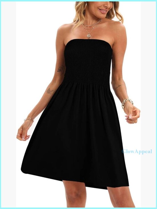 Other - Off Shoulder Strapless Tube Top Midi Dress Floral Beach Coverup